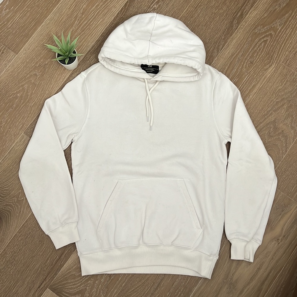 H&M White Hoodie Sweater
